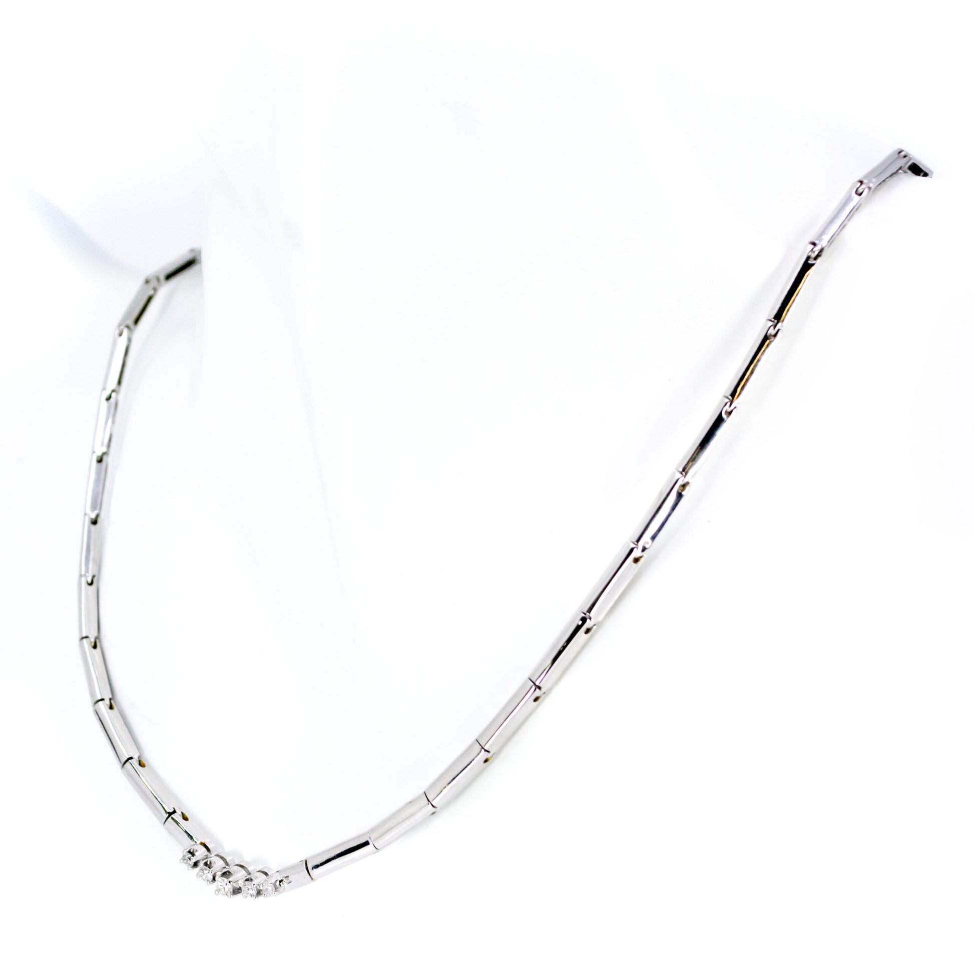 Vintage 18 Carat White Gold Brilliant Cut Diamond Necklace, 0.25 Carat