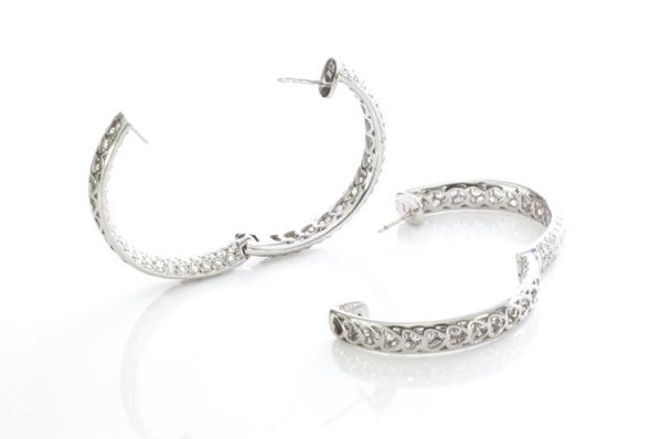Odelia 8.19ct Diamond Hoop Earrings in 18ct White Gold