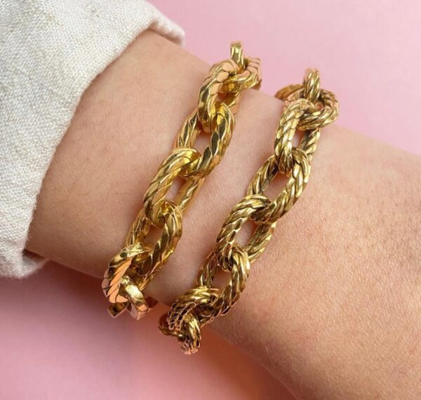 Vintage 18ct Yellow Gold Fancy Link Bracelet