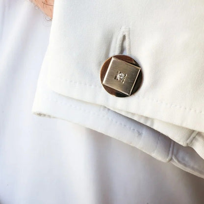 Vintage Boucheron Diamond and Platinum Cufflinks Dress Set