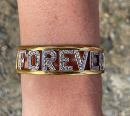Vintage Italian 18ct Yellow Gold Forever Bracelet with Diamonds, Circa 1990