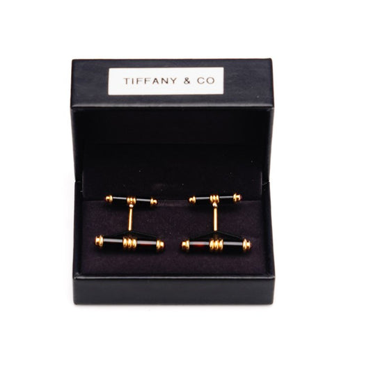 Vintage Tiffany and Co Tigers Eye and Ruby Cufflinks