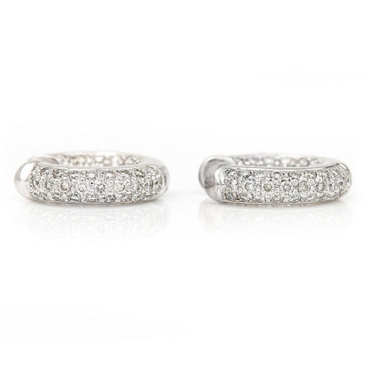 1.3ct Diamond Huggie Hoop Earrings in 18ct White Gold