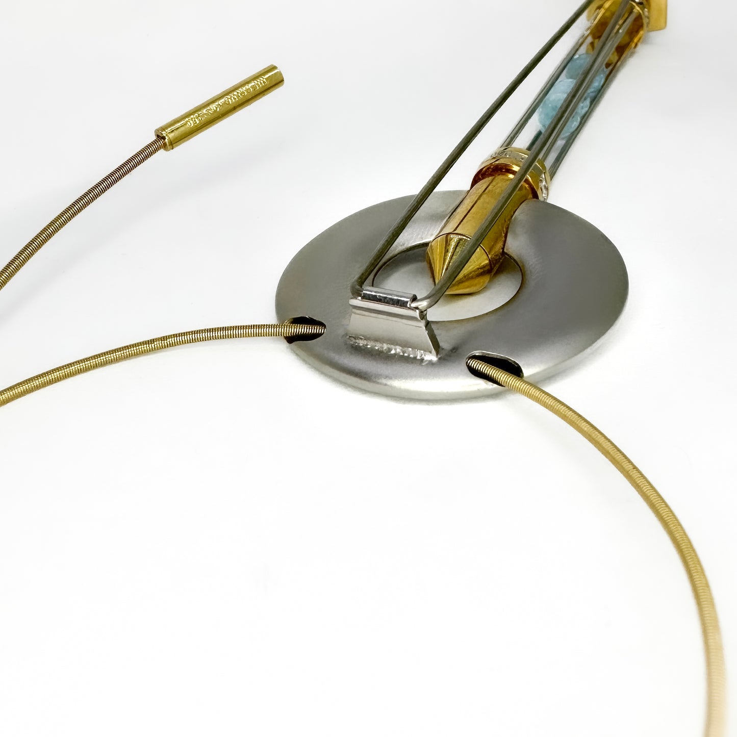 Tom Rucker Satellite Aquamarine Platinum Pendant come Brooch