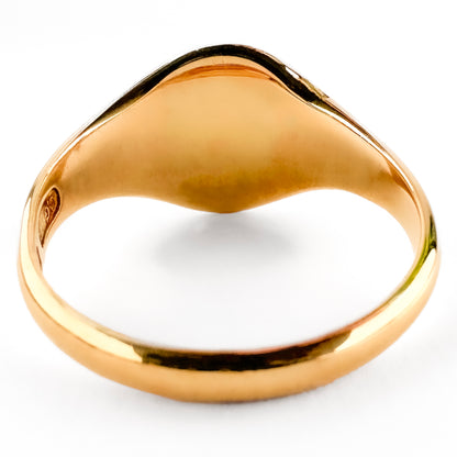 Edwardian Antique 15ct Yellow Gold 1913 Oxford Circle Gold Signet Ring