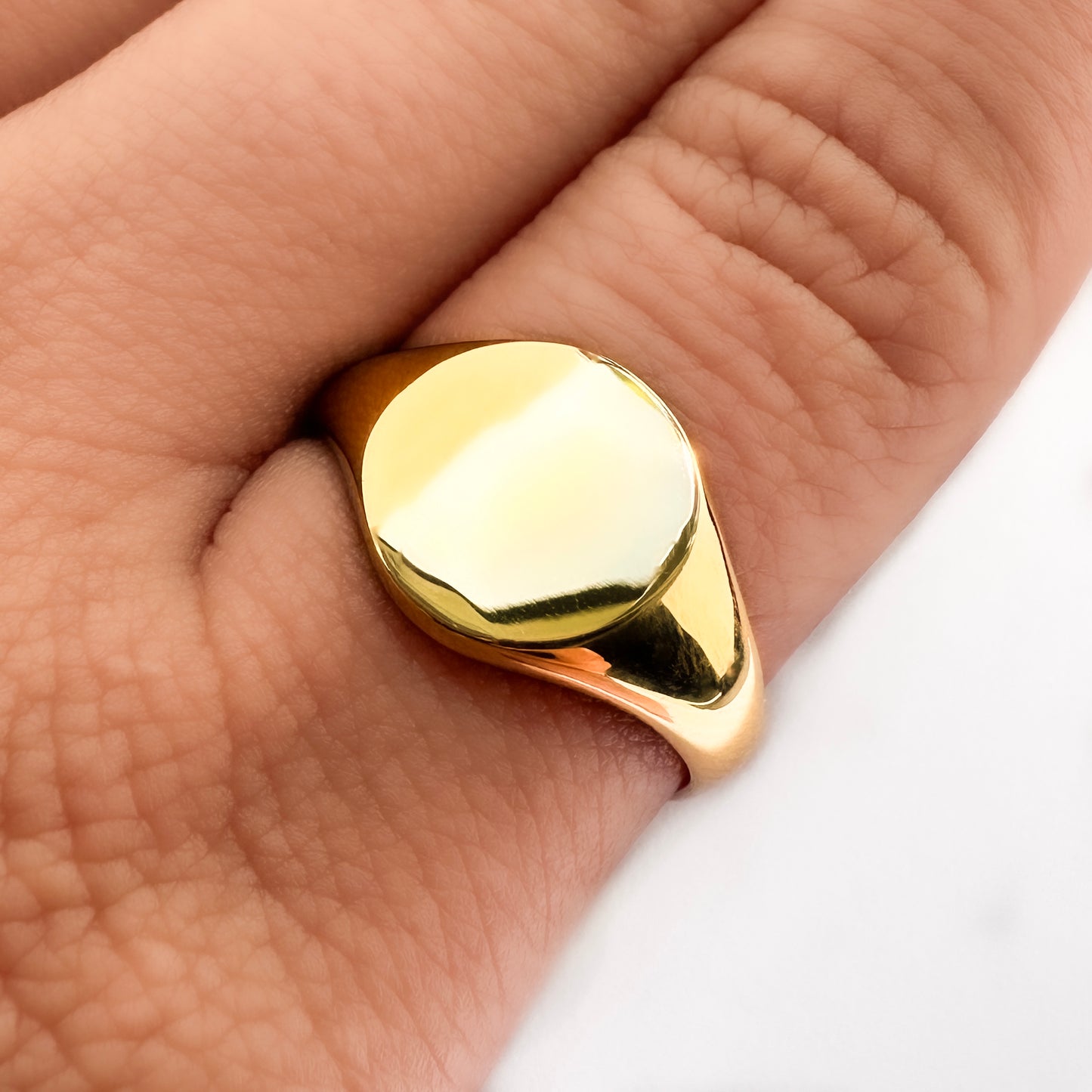 Edwardian Antique 15ct Yellow Gold 1913 Oxford Circle Gold Signet Ring