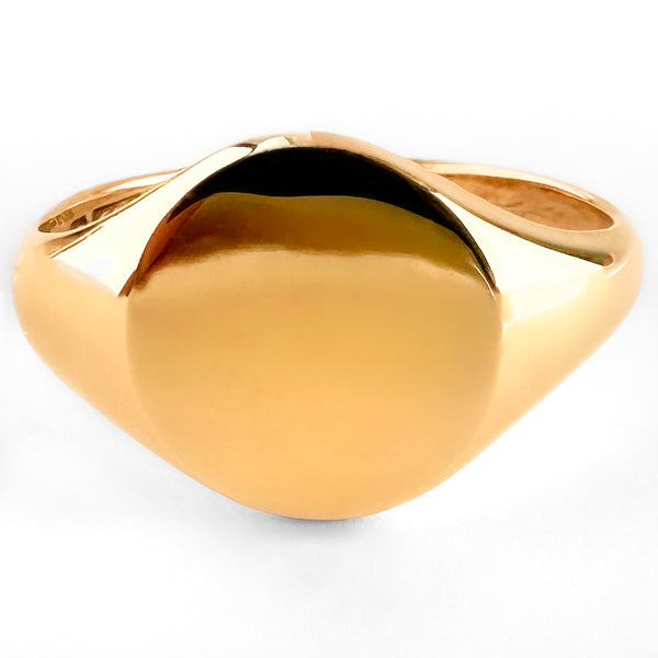 Edwardian Antique 15ct Yellow Gold 1913 Oxford Circle Gold Signet Ring