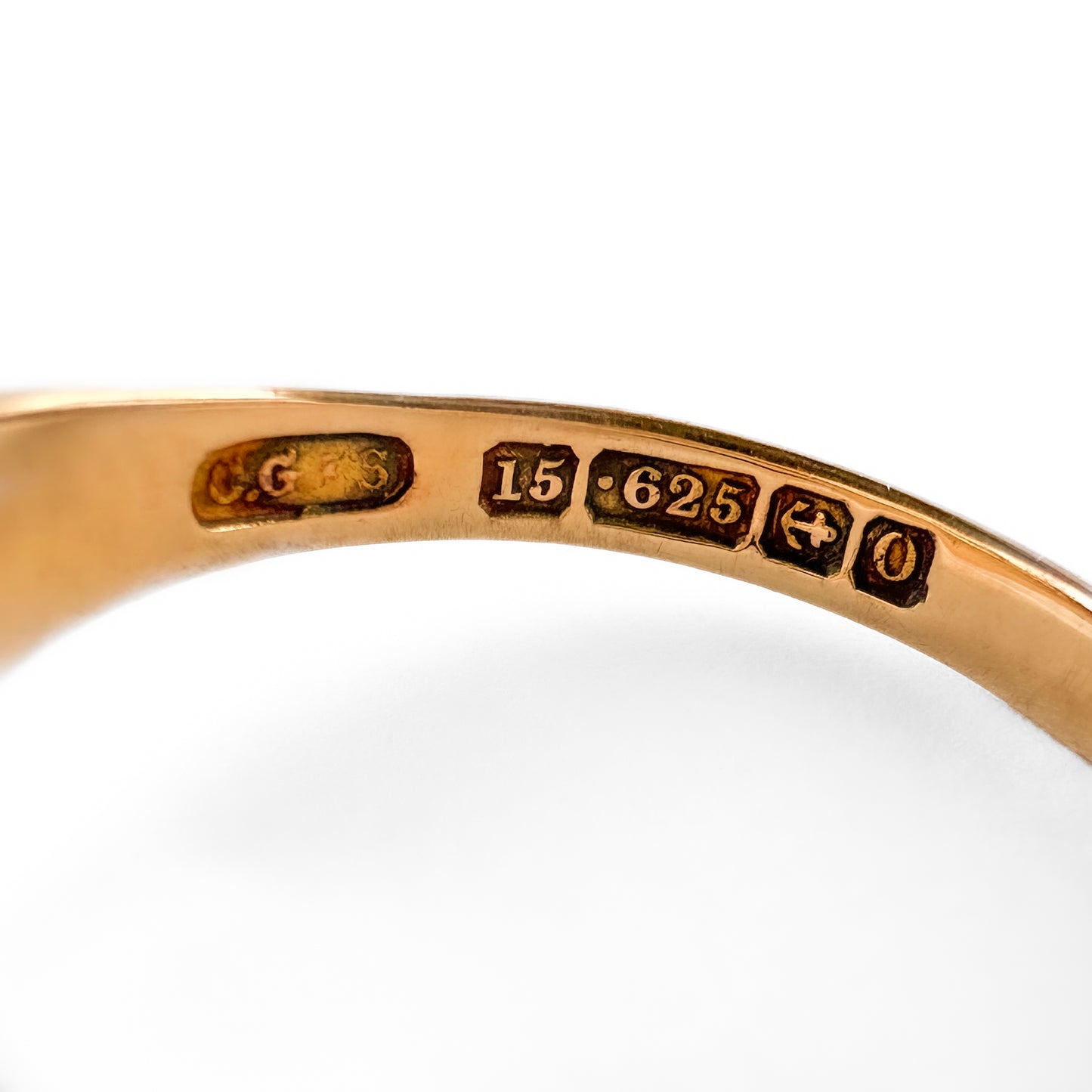 Edwardian Antique 15ct Yellow Gold 1913 Oxford Circle Gold Signet Ring