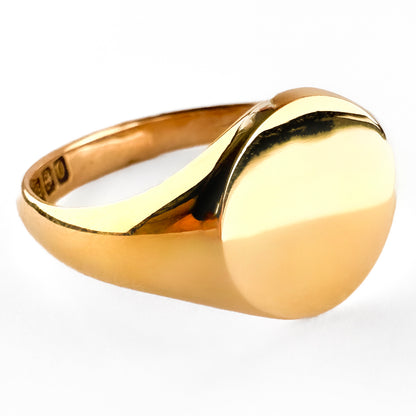 Edwardian Antique 15ct Yellow Gold 1913 Oxford Circle Gold Signet Ring