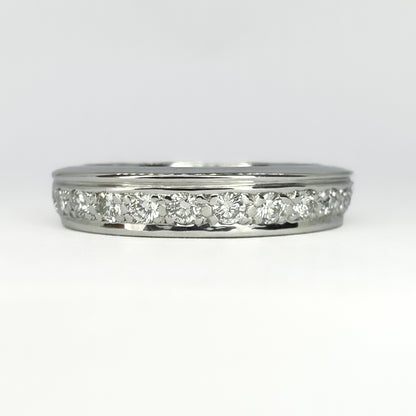 Vintage 0.80ct Diamond Full Eternity Ring in 18ct White Gold