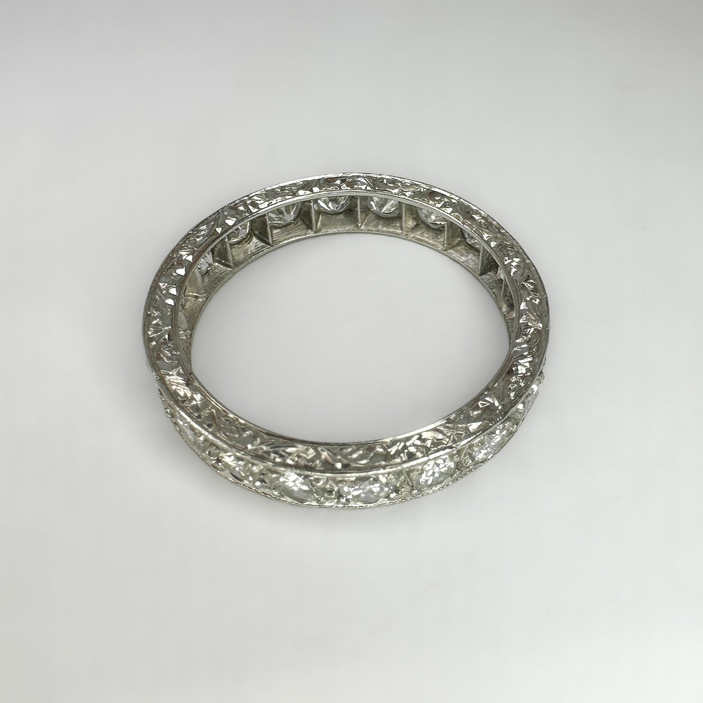 Vintage Diamond Full Eternity Band Ring in Platinum
