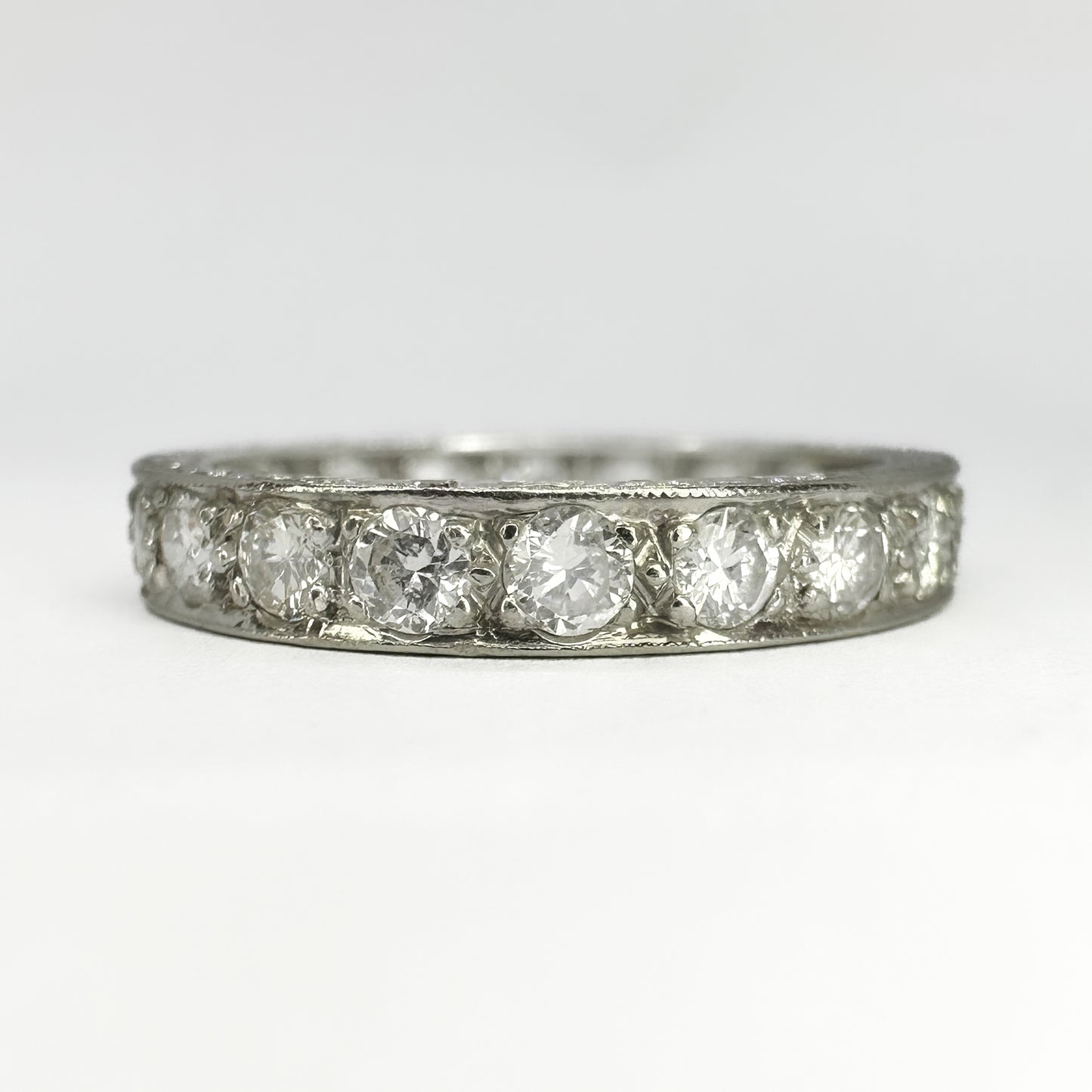 Vintage Diamond Full Eternity Band Ring in Platinum