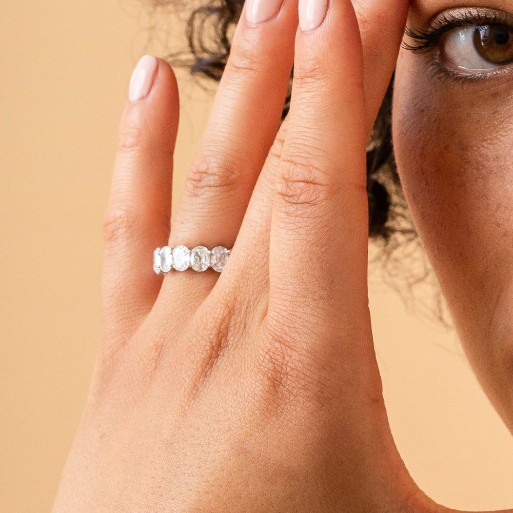 Old Cut Diamond Full Eternity Ring, 6.64 carat total