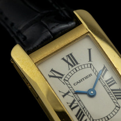 Vintage Cartier Tank Americaine 2482 Ladies 18ct Yellow Gold Quartz Watch