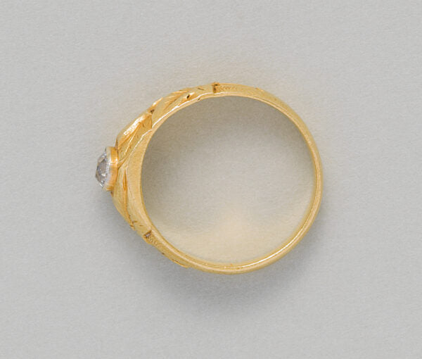 Art Nouveau Diamond Set 18ct Yellow Gold Ivy Ring