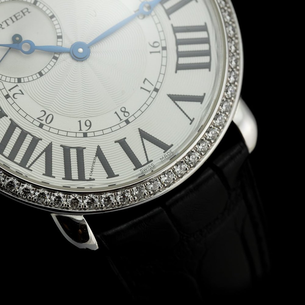 Vintage Ladies Cartier Ronde Louis WR007002 Manual Watch With Factory Diamond Bezel