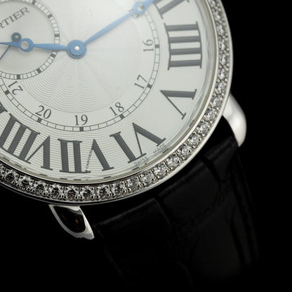Vintage Ladies Cartier Ronde Louis WR007002 Manual Watch With Factory Diamond Bezel