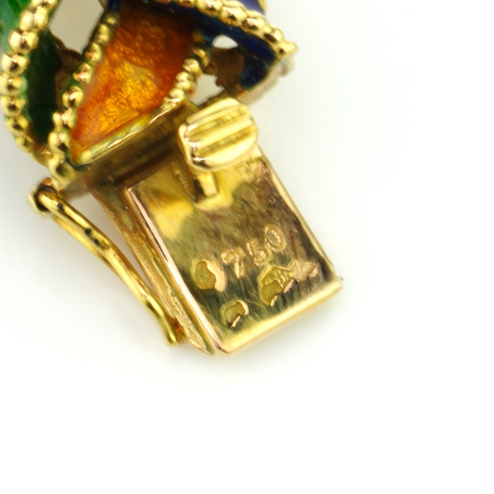 Van Cleef and Arpels 18ct Gold and Enamel Plait Bracelet