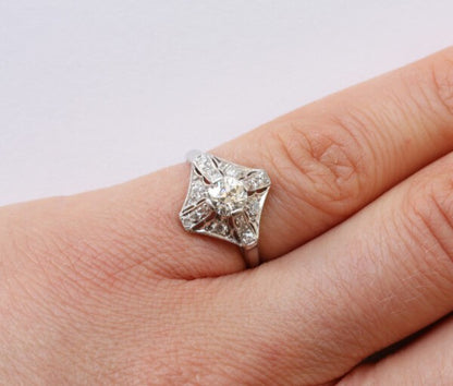Art Deco Diamond and Platinum Dress Ring