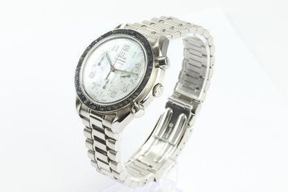 Omega Speedmaster Chronograph Ladies 38mm Mother Of Pearl Automatic Watch, 38mm stainless steel case, mother of pearl dial with 3-register chronograph function, Stainless steel bracelet strap