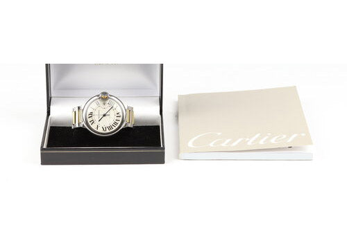Cartier Ballon Bleu 42mm Steel and Gold Automatic Watch, Ref. 3001, with Cartier papers.