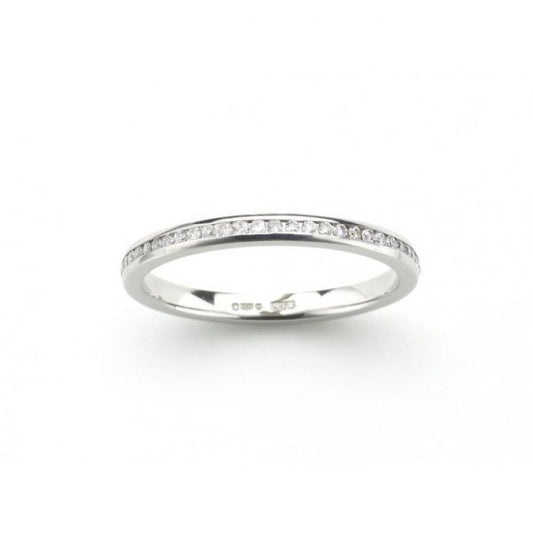 Diamond Full Eternity Ring in Platinum; set with 0.28 carats of round brilliant cut diamonds in a channel tension setting