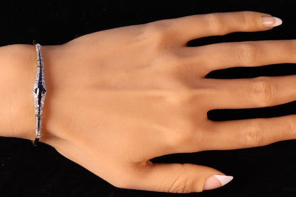 Art Deco Old Cut Diamond And Sapphire Bracelet In 18 Carat Yellow And White Gold