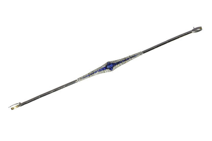 Art Deco Old Cut Diamond And Sapphire Bracelet In 18 Carat Yellow And White Gold