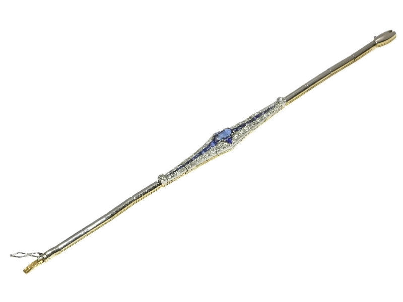Fine Antique Art Deco Dutch Sapphire and Diamond Bracelet