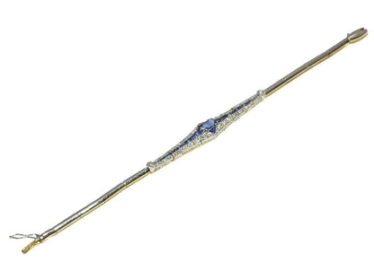 Fine Antique Art Deco Dutch Sapphire and Diamond Bracelet