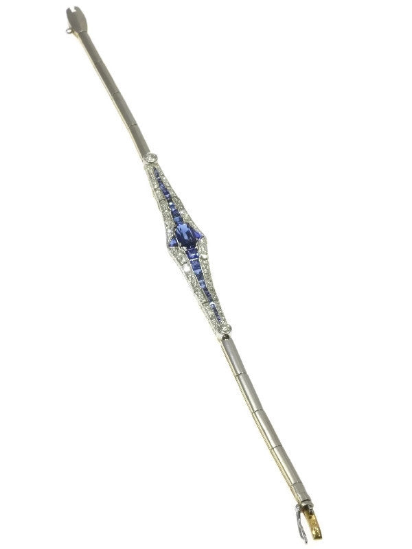 Fine Antique Art Deco Dutch Sapphire and Diamond Bracelet