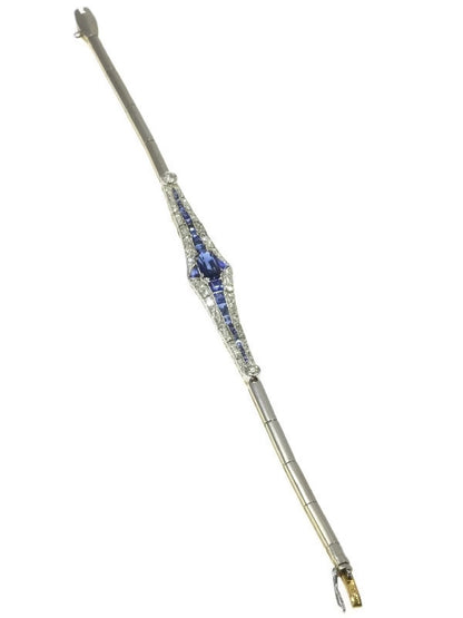 Fine Antique Art Deco Dutch Sapphire and Diamond Bracelet
