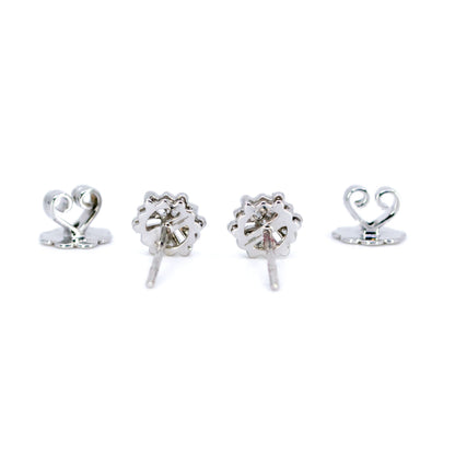 Modern 18 Carat White Gold Diamond Fancy Cluster Stud Earrings, 0.20 Carat