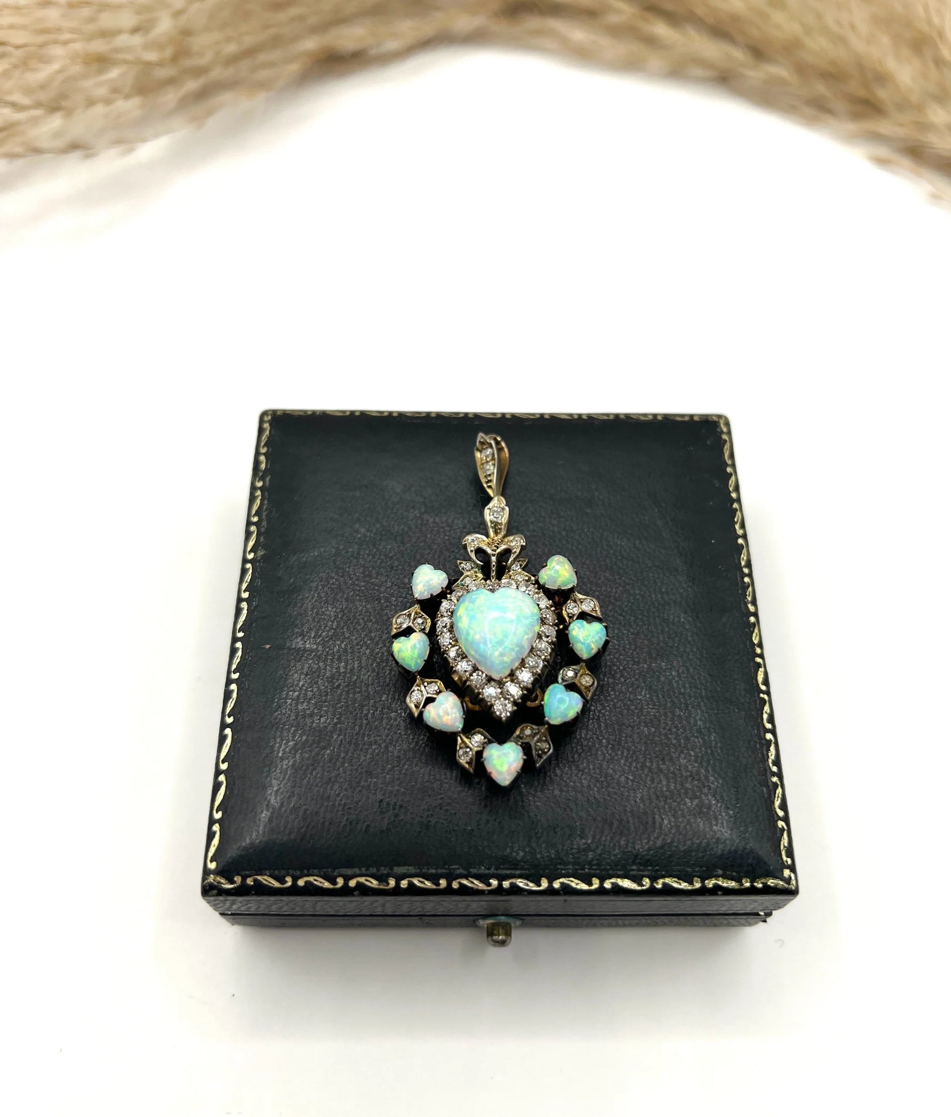 Early Victorian Antique Large Diamond Heart Cluster Pendant, Circa 1870