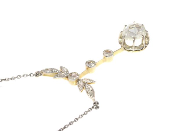 Antique Art Deco Large Rose Cut Diamond Pendant