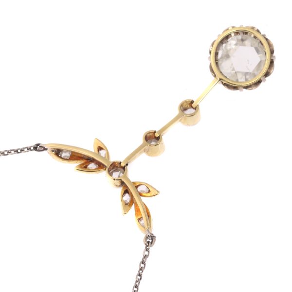 Antique Art Deco Large Rose Cut Diamond Pendant
