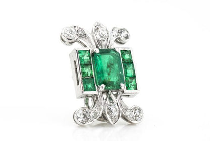 3.80ct Colombian Emerald, Diamond and Platinum Earrings, Certified
