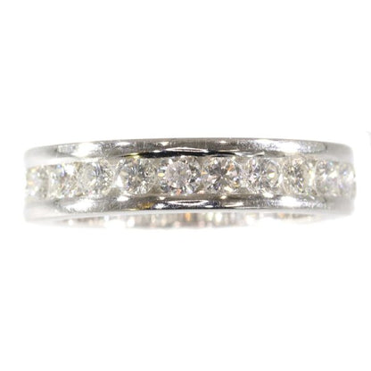 Vintage Brilliant Cut Diamond White Gold Eternity Ring