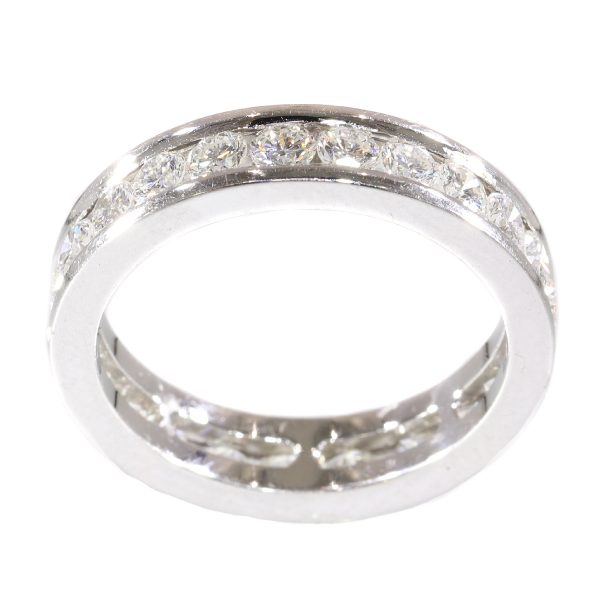 Vintage Brilliant Cut Diamond White Gold Eternity Ring