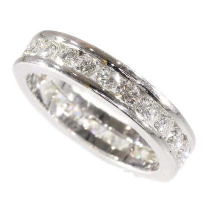 Vintage Brilliant Cut Diamond White Gold Eternity Ring