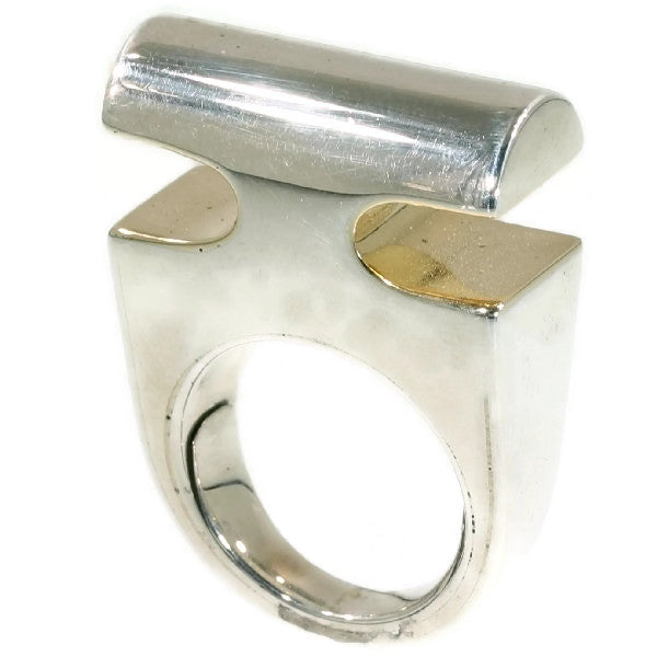 Vintage Chris Steenbergen Silver and Gold Ring