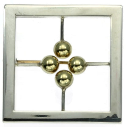 Vintage Chris Steenbergen Rectangular Gold and Silver Brooch