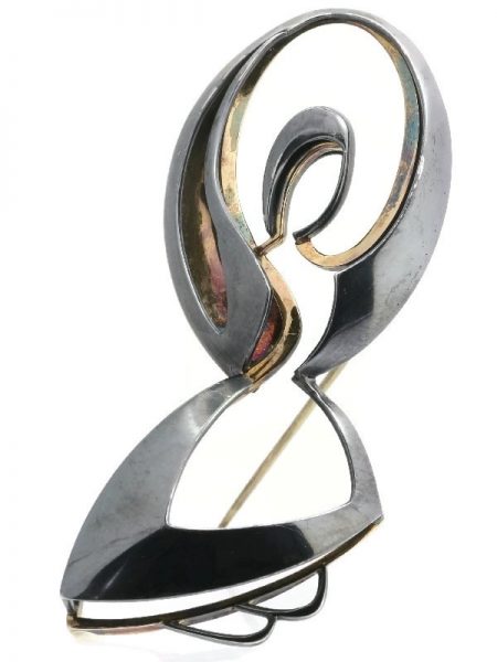 Vintage Chris Steenbergen Gold and Silver Brooch 'The Rope Jumper'