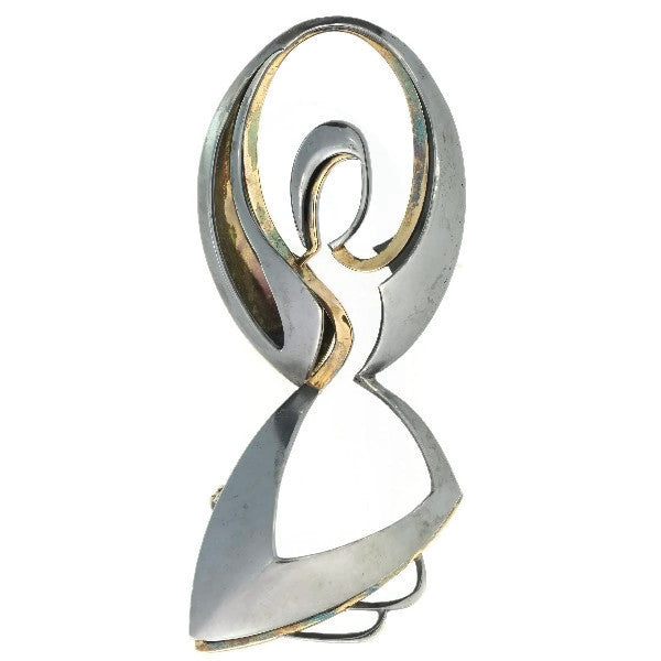 Vintage Chris Steenbergen Gold and Silver Brooch 'The Rope Jumper'