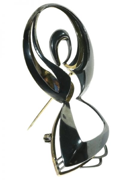 Vintage Chris Steenbergen Gold and Silver Brooch 'The Rope Jumper'