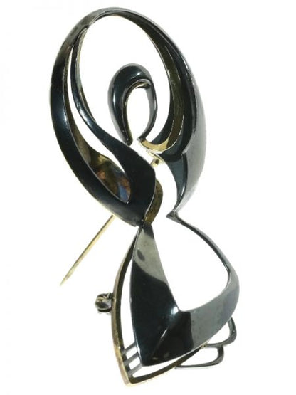 Vintage Chris Steenbergen Gold and Silver Brooch 'The Rope Jumper'