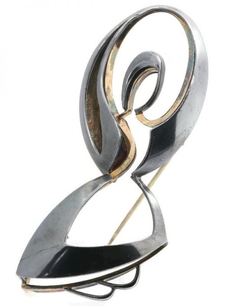 Vintage Chris Steenbergen Gold and Silver Brooch 'The Rope Jumper'