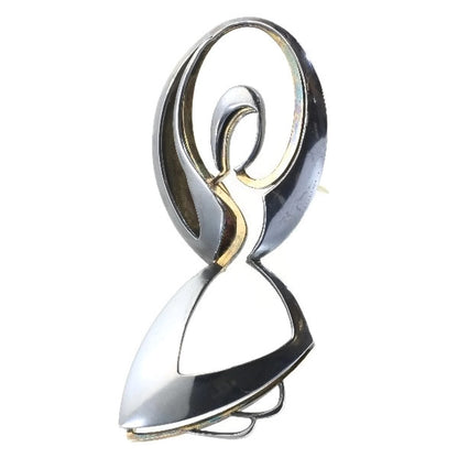 Vintage Chris Steenbergen Gold and Silver Brooch 'The Rope Jumper'