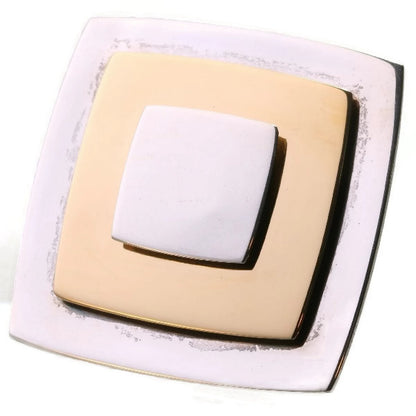 Vintage Chris Steenbergen Gold and Silver Square Brooch