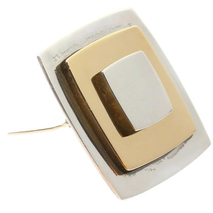 Vintage Chris Steenbergen Gold and Silver Square Brooch